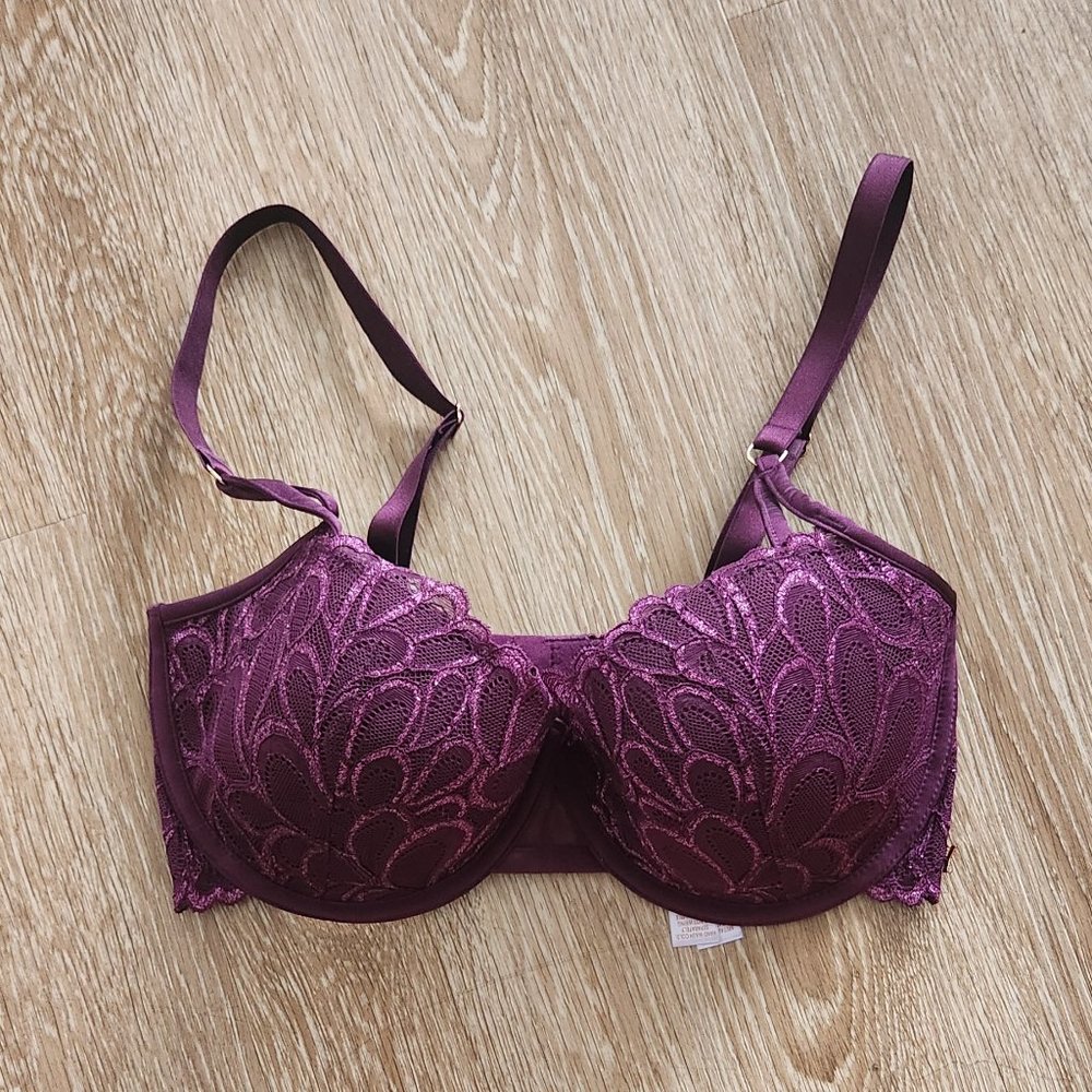 Maroon Savage X Fenty Lace Bra
